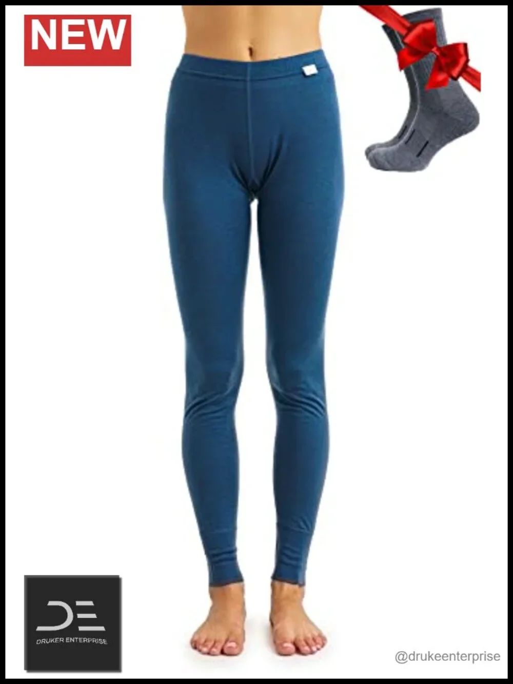 100% Merino Wool Base Layer Pants Women Thermal Leggings Underwear